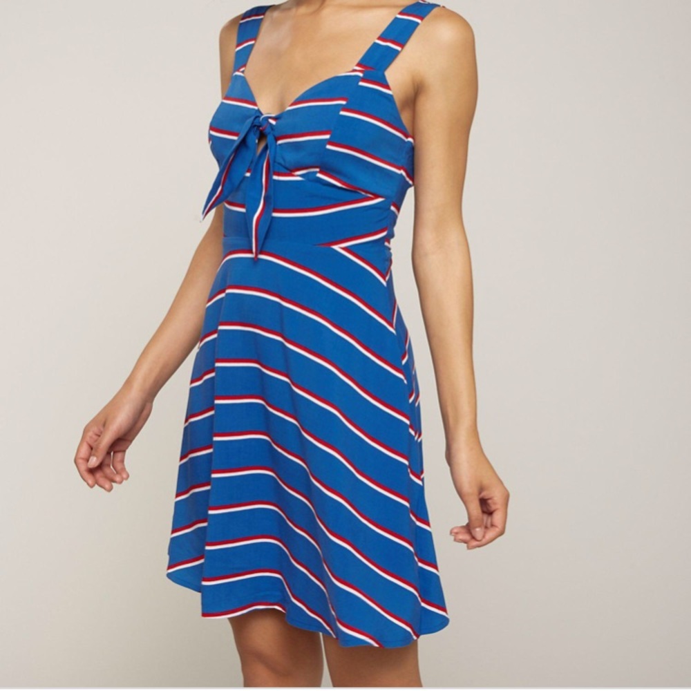 Charlotte Russe Blue Tie A-line Dress
